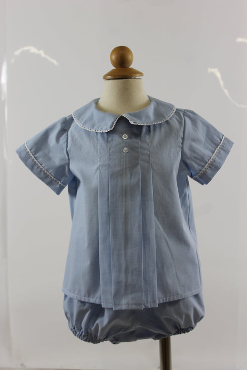 Anthony Bloomer Set - blue micro check