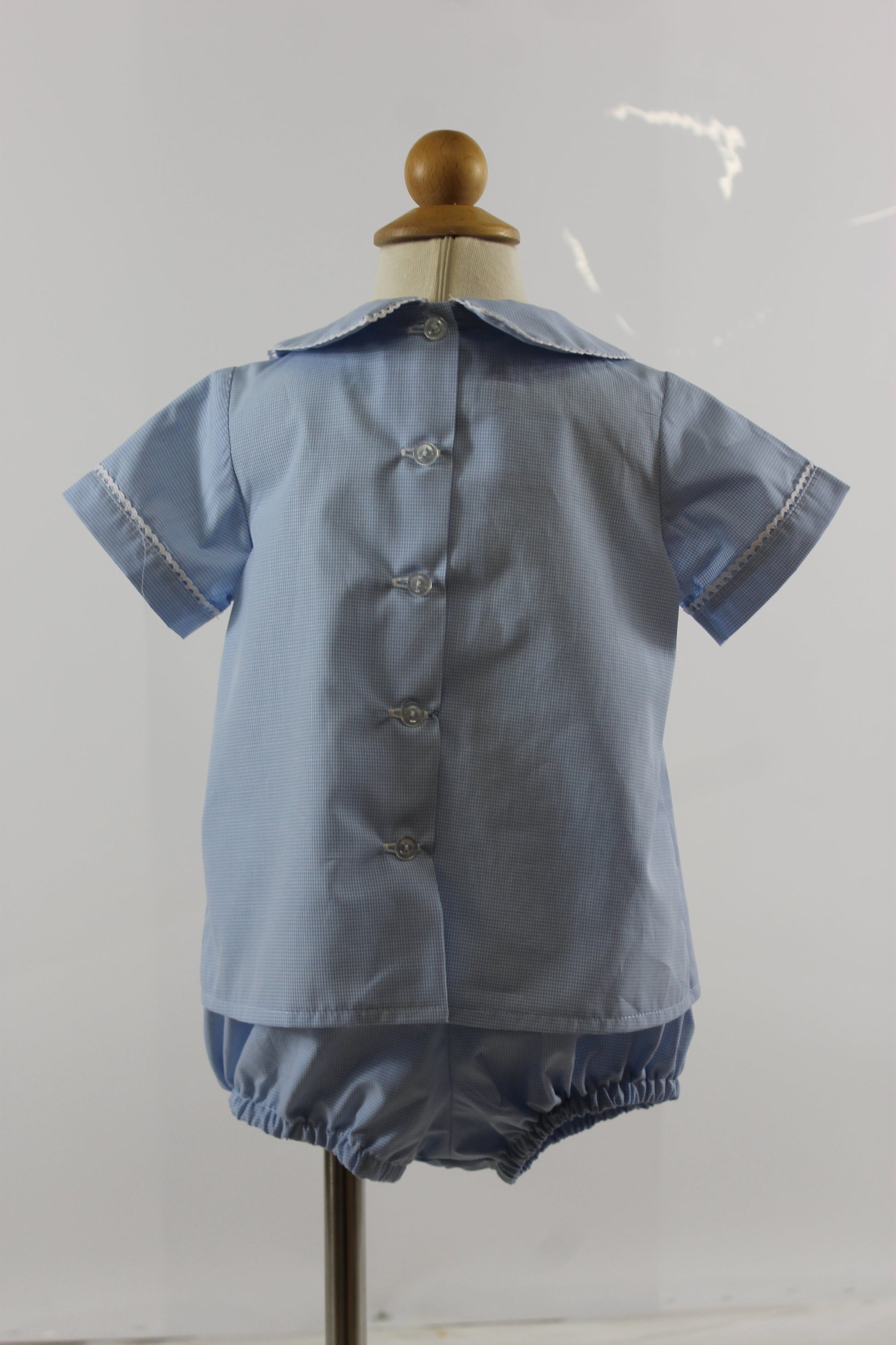 Anthony Bloomer Set - blue micro check