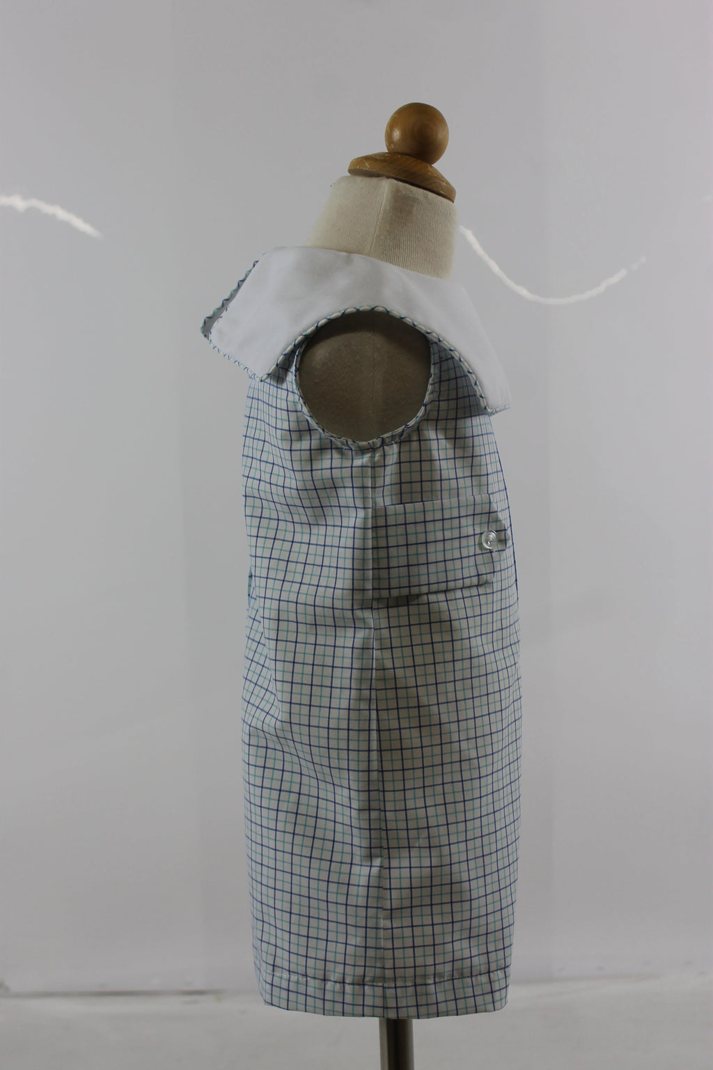 Bill Romper - Blue mint plaid
