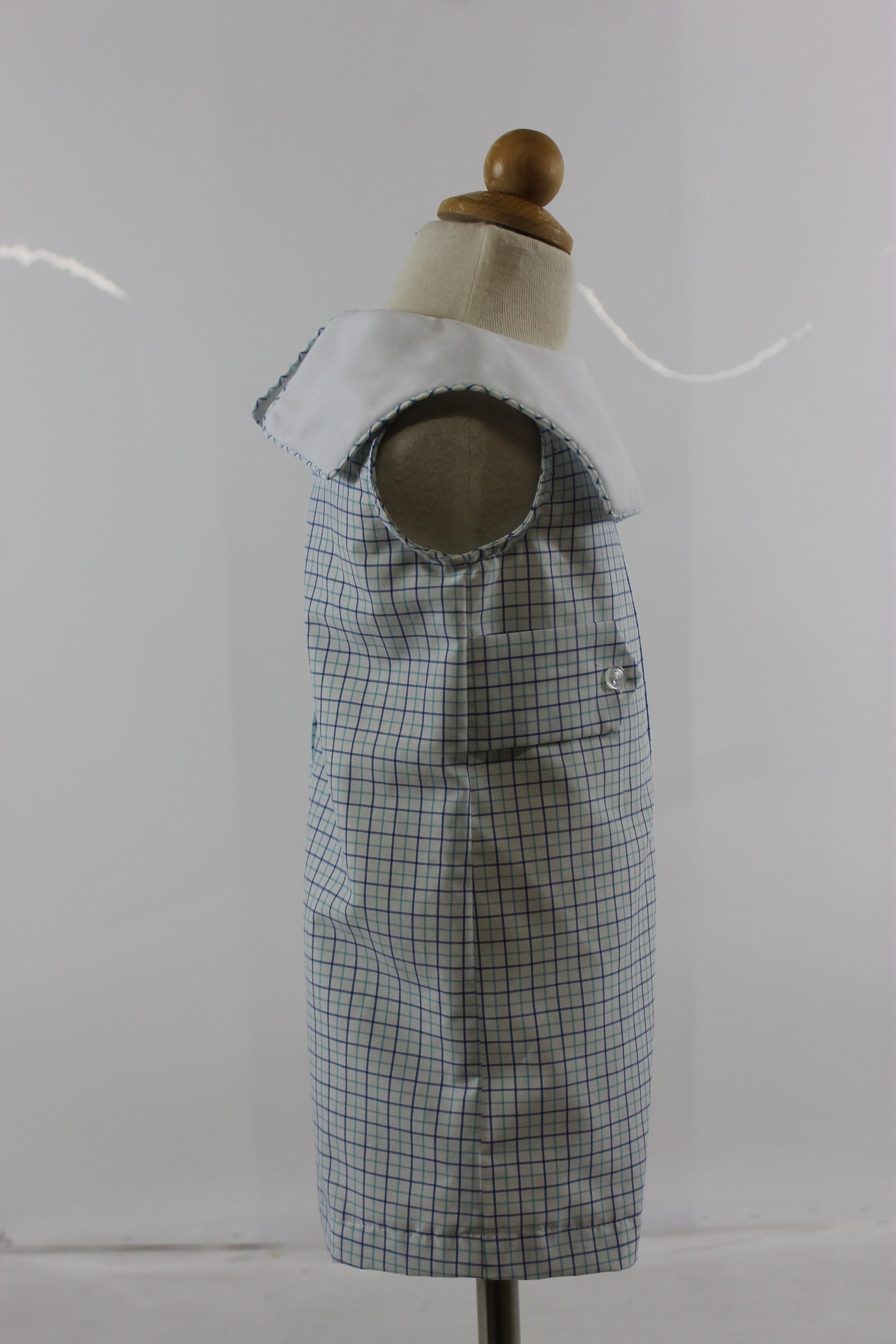 Bill Romper - Blue mint plaid