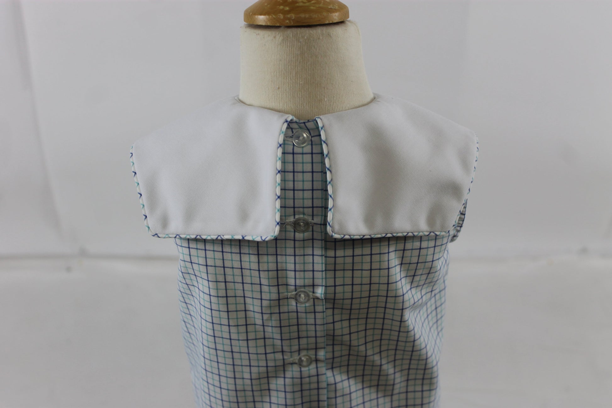 Bill Romper - Blue mint plaid