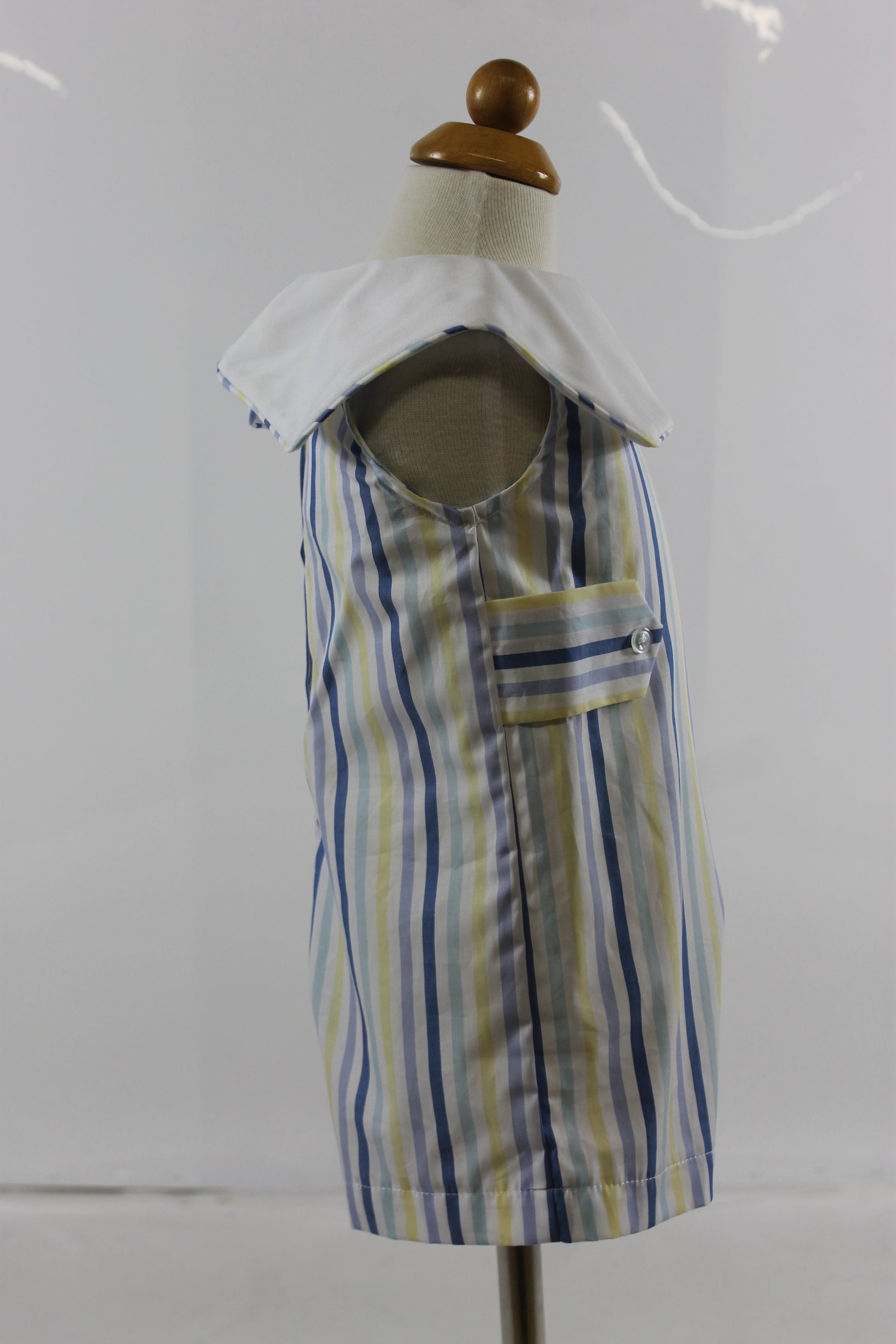 Bill Romper - yellow peri stripe