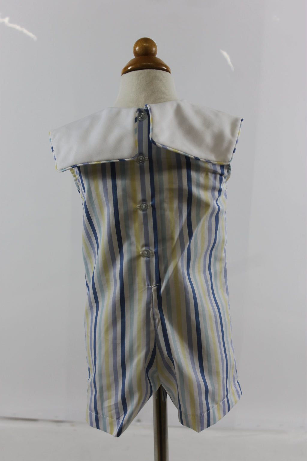 Bill Romper - yellow peri stripe