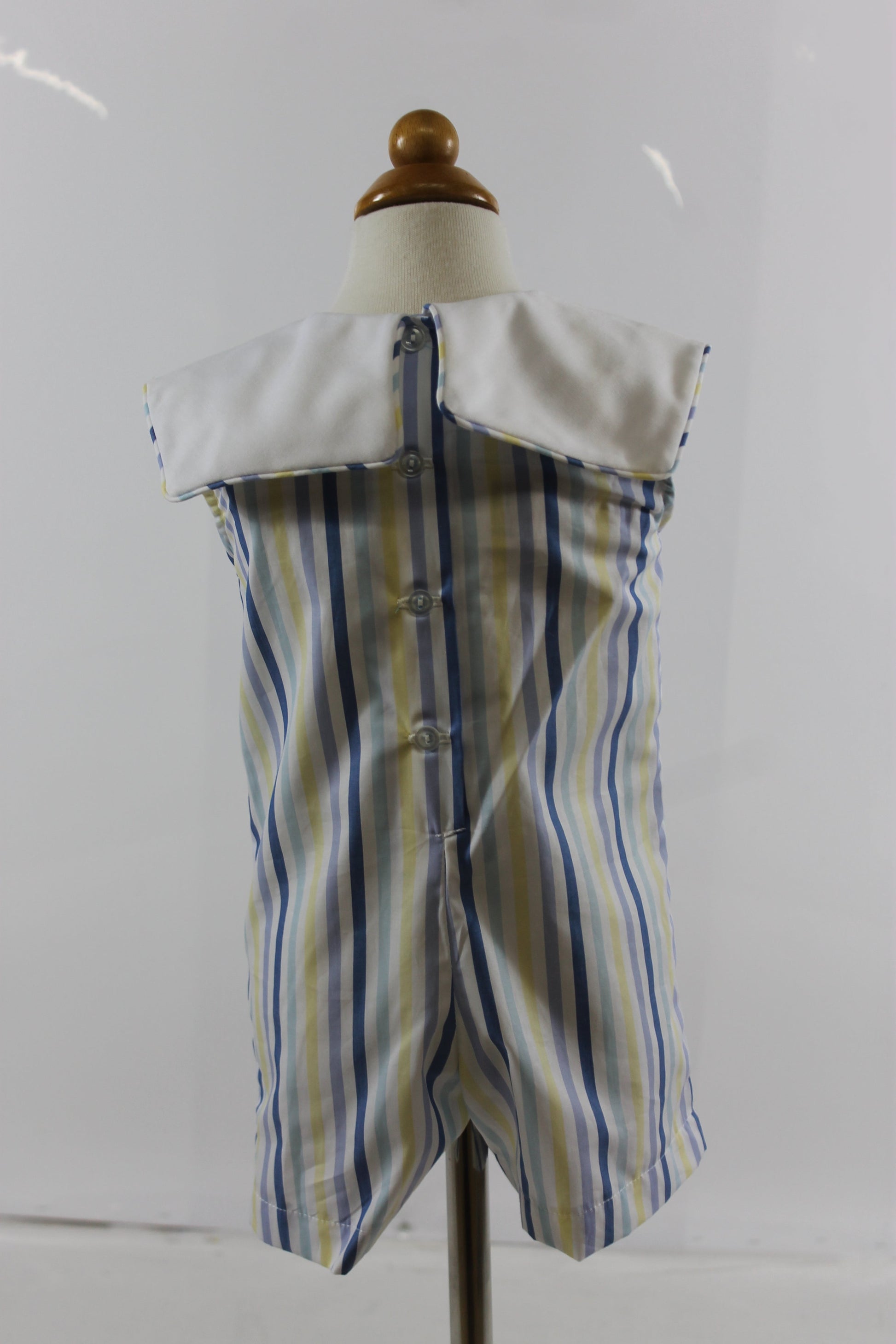 Bill Romper - yellow peri stripe